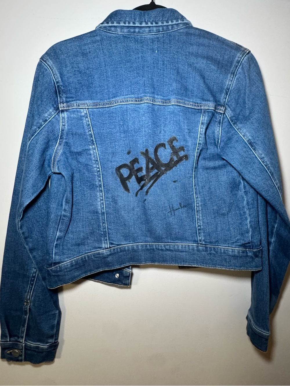 Women’s Hand Painted Blue Denim Jacket - Classic Blue Jean Jacket